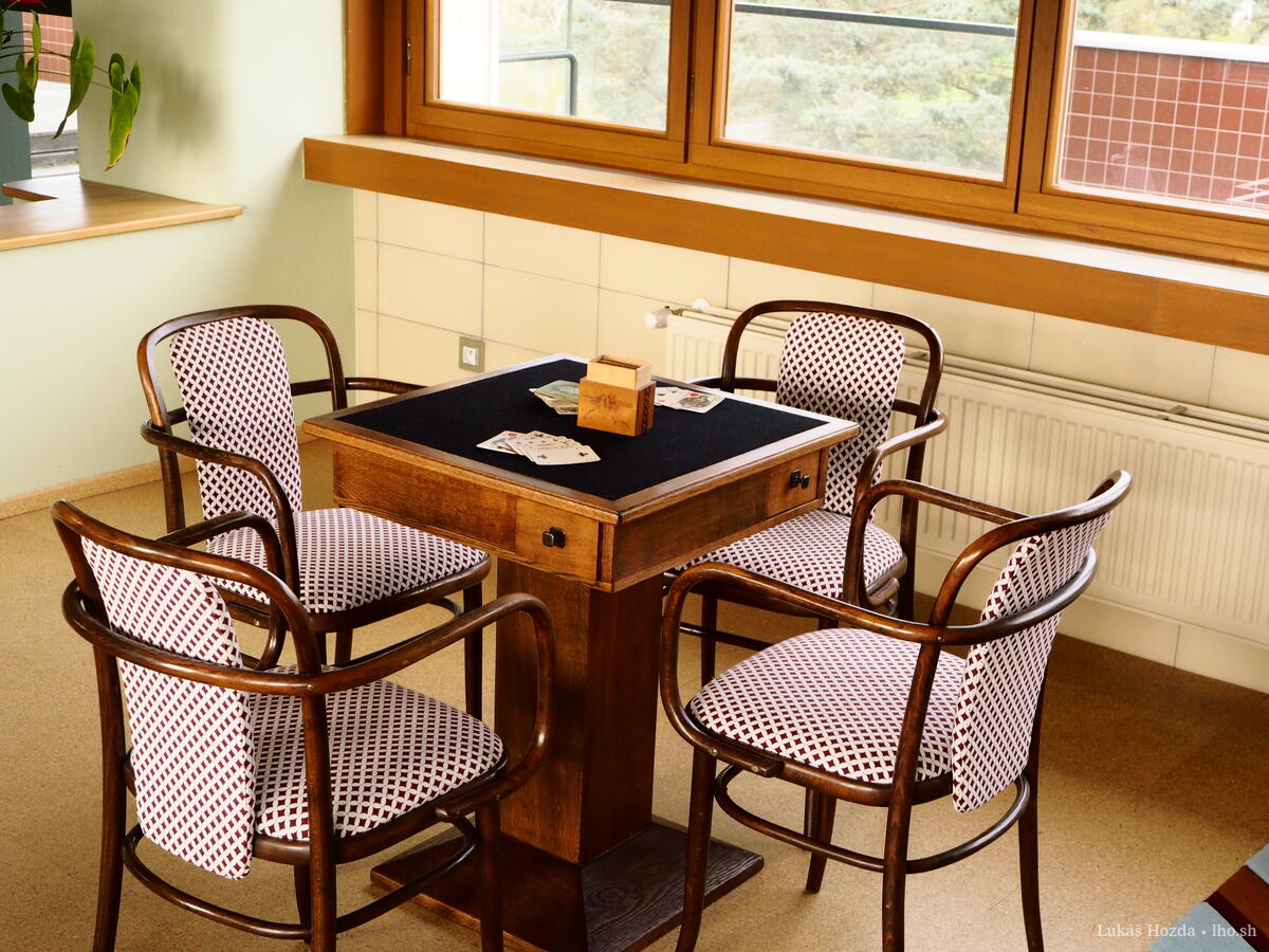 Old Time Game Table with Poker Cards